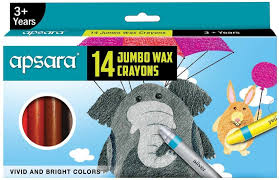 APSARA 14 JUMBO WAX CRAYONS 3 + YEARS