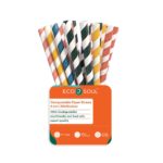 ECO SOUL COMPOSTABLE PAPER STRAW NON BAND 8MM*50PCS