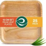 ECO SOUL PALM LEAF PLATES  SQUARE  6” 25 COUNT