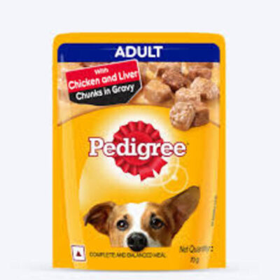 PEDIGREE DOG FOOD FOR BOTH ADULT CHICKEN CHUNKS IN GRAVY 70GM