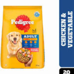 PEDIGREE ADULT DRY DOG FOOD, CHICKEN & VEGETABLES FLAVOUR 20KG